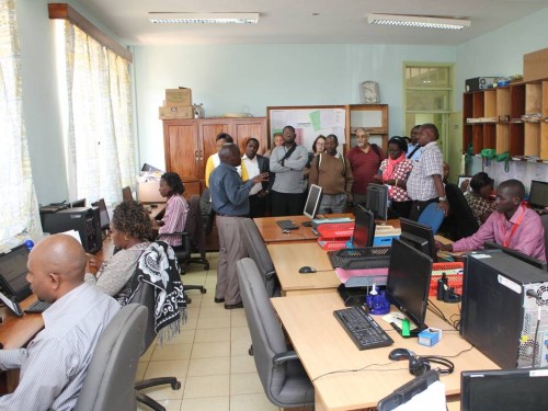 HI-TRAIN team in clinical data entry room at Moi University