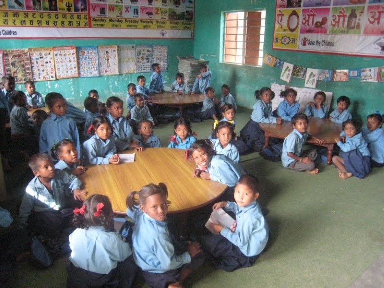 Skolebarn i Nepal