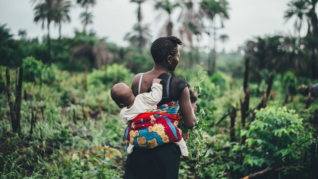 Woman with toddler
